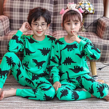 Бебешки пижами за момчета Есенни детски дрехи с дълги ръкави Спално облекло Тинейджърски пижами Комплекти памучни пижами за деца 6, 8, 10, 12, 14 години