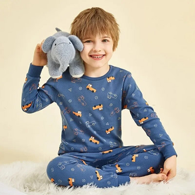 Pijamale pentru bebeluși băieți Toamnă cu mâneci lungi Îmbrăcăminte pentru copii Lenjerie de noapte Pijama pentru adolescenți Seturi de pijamale din bumbac pentru copii 6 8 10 12 14 ani