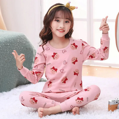 Pijamale pentru bebeluși băieți Toamnă cu mâneci lungi Îmbrăcăminte pentru copii Lenjerie de noapte Pijama pentru adolescenți Seturi de pijamale din bumbac pentru copii 6 8 10 12 14 ani