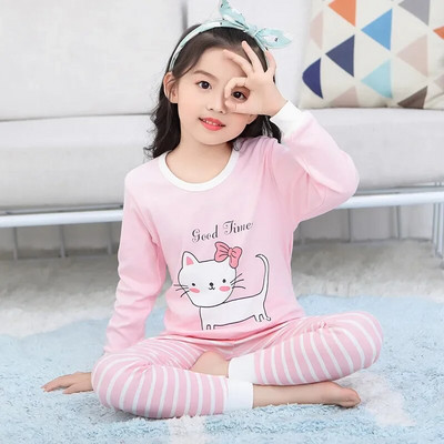 Pijamale pentru bebeluși băieți Toamnă cu mâneci lungi Îmbrăcăminte pentru copii Lenjerie de noapte Pijama pentru adolescenți Seturi de pijamale din bumbac pentru copii 6 8 10 12 14 ani