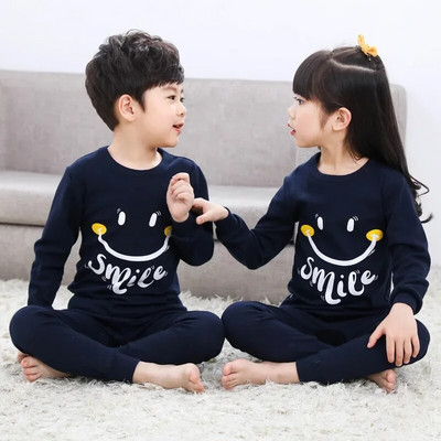 Pijamale pentru bebeluși băieți Toamnă cu mâneci lungi Îmbrăcăminte pentru copii Lenjerie de noapte Pijama pentru adolescenți Seturi de pijamale din bumbac pentru copii 6 8 10 12 14 ani