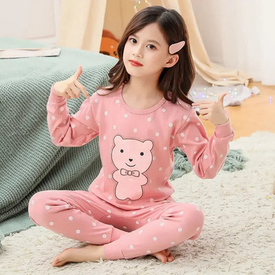 Pijamale pentru bebeluși băieți Toamnă cu mâneci lungi Îmbrăcăminte pentru copii Lenjerie de noapte Pijama pentru adolescenți Seturi de pijamale din bumbac pentru copii 6 8 10 12 14 ani