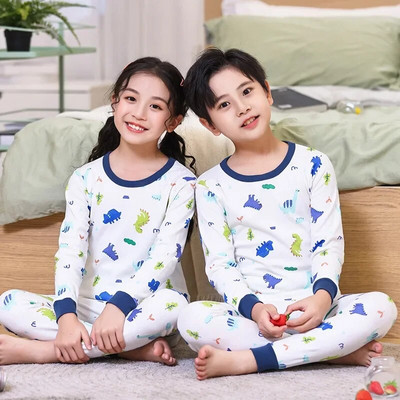 Pijamale pentru bebeluși băieți Toamnă cu mâneci lungi Îmbrăcăminte pentru copii Lenjerie de noapte Pijama pentru adolescenți Seturi de pijamale din bumbac pentru copii 6 8 10 12 14 ani