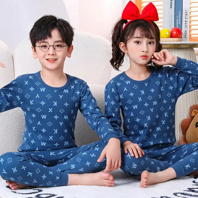 Pijamale pentru bebeluși băieți Toamnă cu mâneci lungi Îmbrăcăminte pentru copii Lenjerie de noapte Pijama pentru adolescenți Seturi de pijamale din bumbac pentru copii 6 8 10 12 14 ani