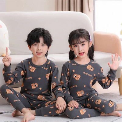 Pijamale pentru bebeluși băieți Toamnă cu mâneci lungi Îmbrăcăminte pentru copii Lenjerie de noapte Pijama pentru adolescenți Seturi de pijamale din bumbac pentru copii 6 8 10 12 14 ani