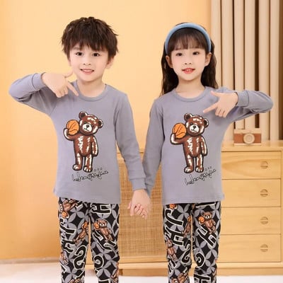 Pijamale pentru bebeluși băieți Toamnă cu mâneci lungi Îmbrăcăminte pentru copii Lenjerie de noapte Pijama pentru adolescenți Seturi de pijamale din bumbac pentru copii 6 8 10 12 14 ani