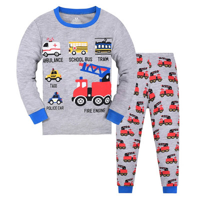 Berniukų pižamos rinkinys Ilgas Toddler Pjs Little Kids Car Sleepwear
