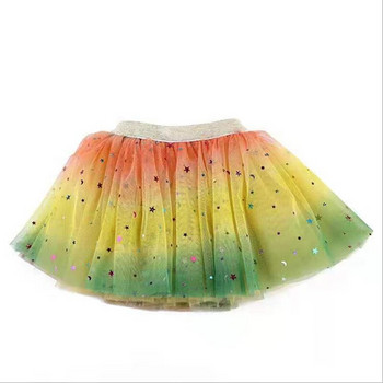 Поли за момичета Бебешки балетни танци Rainbow Tutu Прохождаща бална рокля с блясък на звезди Парти дрехи Детска пола Детски дрехи