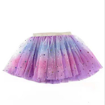 Поли за момичета Бебешки балетни танци Rainbow Tutu Прохождаща бална рокля с блясък на звезди Парти дрехи Детска пола Детски дрехи