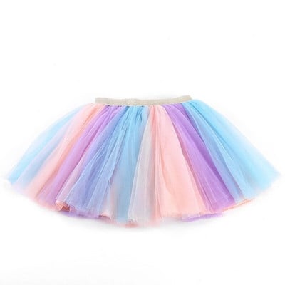 Поли за момичета Бебешки балетни танци Rainbow Tutu Прохождаща бална рокля с блясък на звезди Парти дрехи Детска пола Детски дрехи