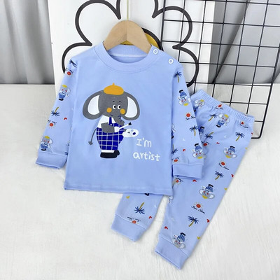 2023. aasta uued lapsed, poisid, tüdrukud, pidžaamakomplektid, multifilmid, pikkade varrukatega armsad pükstega T-särgid, topid, väikelapsed, sügis, magamisriided