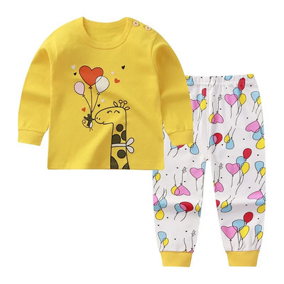 2023. aasta uued lapsed, poisid, tüdrukud, pidžaamakomplektid, multifilmid, pikkade varrukatega armsad pükstega T-särgid, topid, väikelapsed, sügis, magamisriided