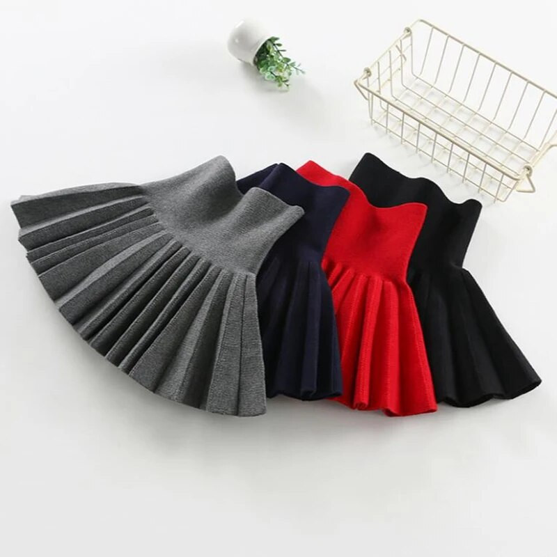 2020 m. 2–13 m. Vaikiškas sijonas kūdikiui, paaugliui, paaugliui, klostuotas vilnonis sijonas, megzti drabužiai, mokykliniai mergaitėms, sijonai, apatiniai