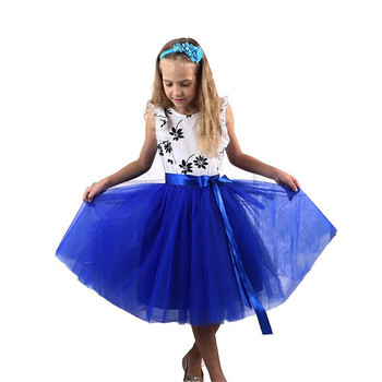 2022 Tutu Дълги поли с колан на талията Шифон Детска бална рокля Дрехи за момичета Детско облекло за Коледа Пола на принцеса за момичета от тюл