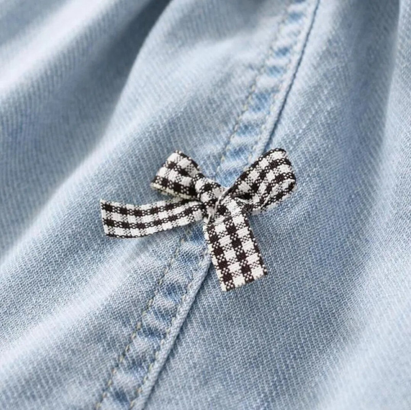 Djevojčice Traper suknje Princess Slatke traper suknje s mašnom Novo ljeto 2021. Dječje ležerne plave suknje u korejskom stilu za 3-7 godina