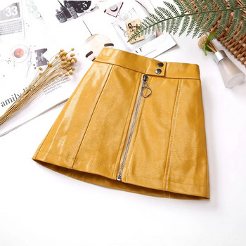 Παιδικές Δερμάτινες Φούστες για Ανοιξιάτικα Κορίτσια Casual Mini PU Δερμάτινη Φούστα Teenager Girl Φούστα Faux Leather για Φθινοπωρινά Παιδιά 110-160cm