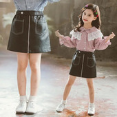 2020 uus kevad sügis Tüdrukud Lapsed nahast PU seelik mugav armas beebi Riided Lasteriided