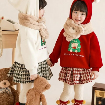 Модна вълнена карирана пола за бебе, малко дете, къса пола, пролет, есен, зима, нова година, коледни бебешки дрехи 1-7 години