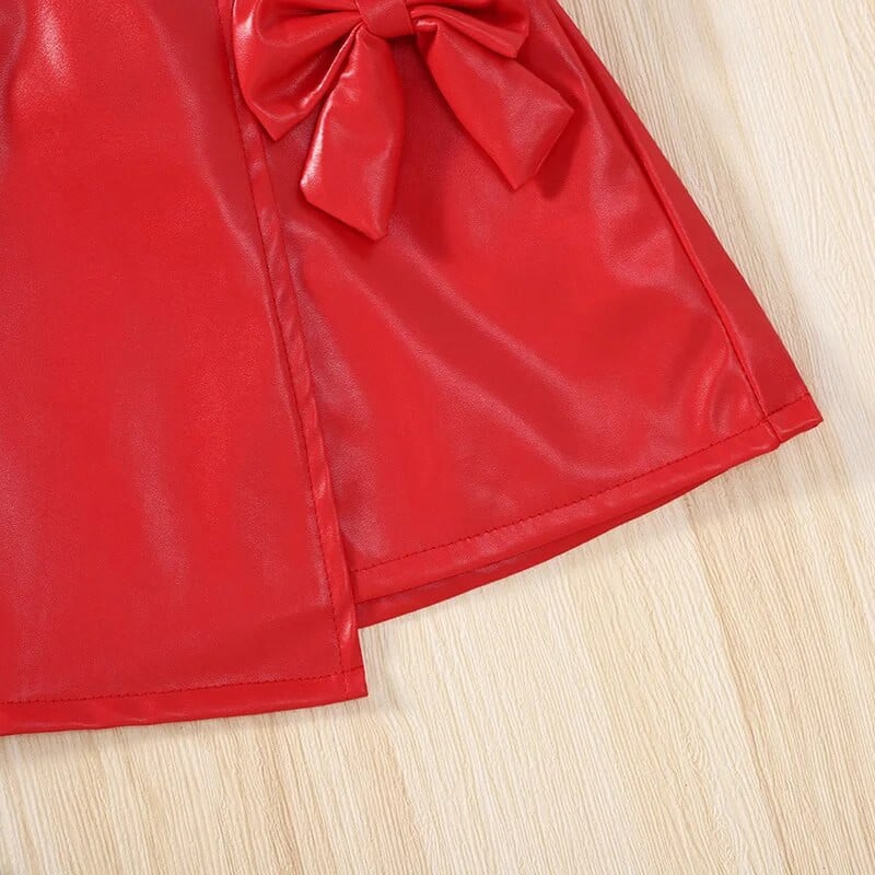 2022. aasta kevad-sügis-suvi Printsessi tüdrukute tantsuseelikud PU-nahast vibu, punased lapsed, väikelapsed, ballett Tutu 4-7 a