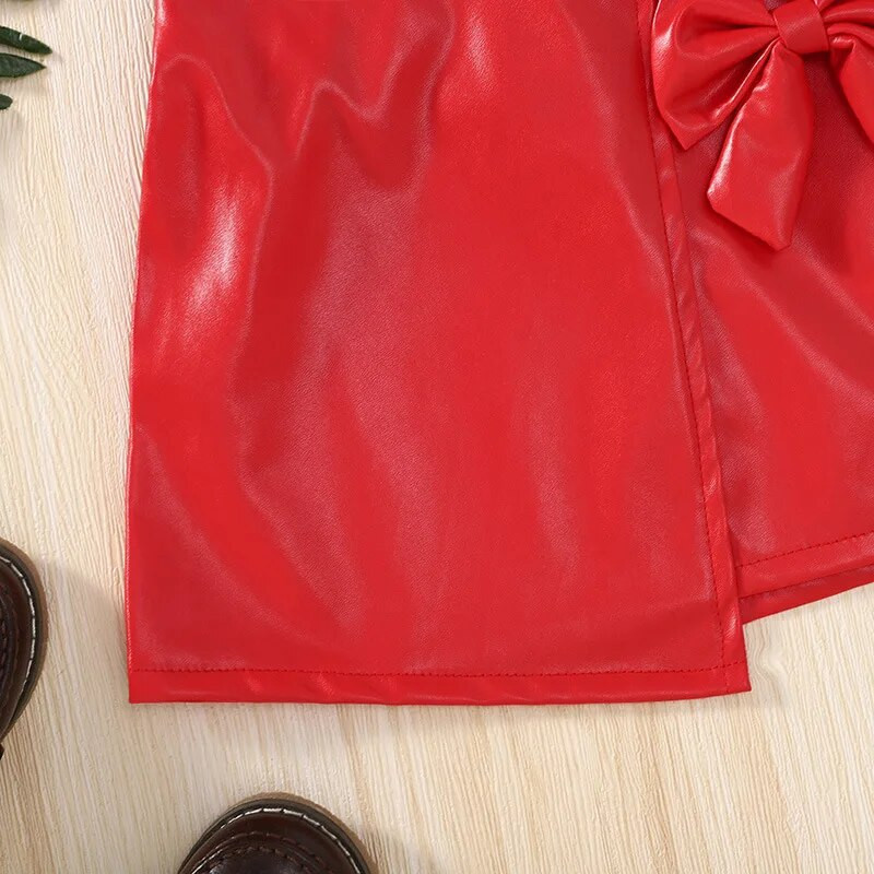 2022. aasta kevad-sügis-suvi Printsessi tüdrukute tantsuseelikud PU-nahast vibu, punased lapsed, väikelapsed, ballett Tutu 4-7 a