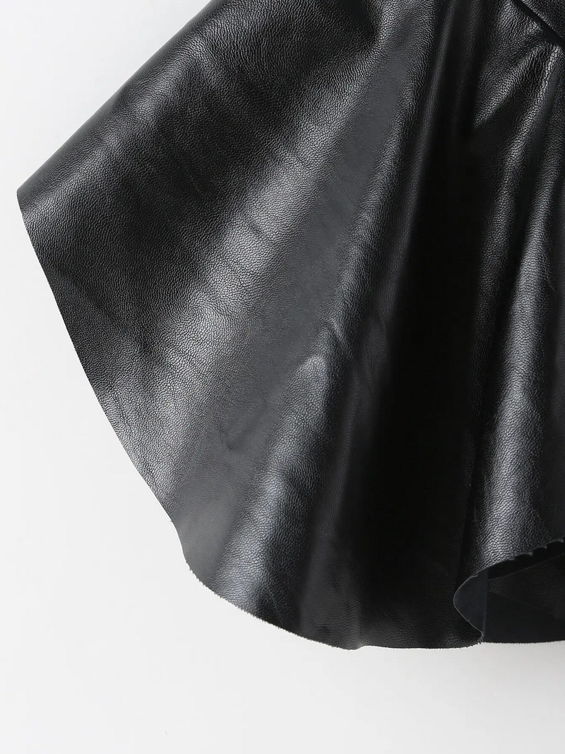 Κορεάτικο ύφος καλοκαιρινά ρούχα μαύρη δερμάτινη κοντή φούστα PU για παιδικά κορίτσια