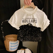 Suvine tüdrukute seelik Beebi seelik Laste seelik väikelaste tagumikud Lastele Moodsad allosad Kihiline volang, Ruched Patch 2-8Y