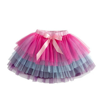 DXTON New Girls Skirt Patchwork Tutu Skirt Pettiskirts Парти за рожден ден Облекло за момичета Пролетна и зимна пола Деца Vestidos