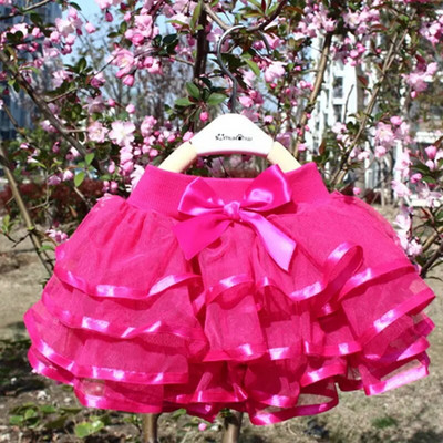 Fustă tutu pentru fetițe Tulle dantelă Pettiskirt Copii Straturi Fuste de balet pufoase pentru petrecere copii Minifustă de culoare solidă