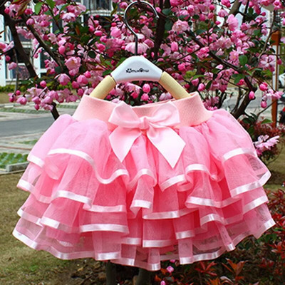 Fustă tutu pentru fetițe Tulle dantelă Pettiskirt Copii Straturi Fuste de balet pufoase pentru petrecere copii Minifustă de culoare solidă