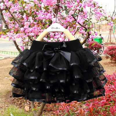 Fustă tutu pentru fetițe Tulle dantelă Pettiskirt Copii Straturi Fuste de balet pufoase pentru petrecere copii Minifustă de culoare solidă