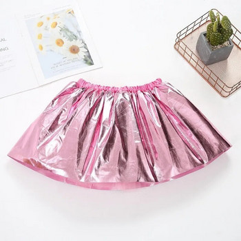Fashion Baby Girl Shiny PU Δερμάτινη πλισέ φούστα Παιδική Παιδική Δερμάτινη Φούστα Μαύρο Ασημί Χρυσό Ροζ Βρεφικά Ρούχα πάρτι 3-7Y