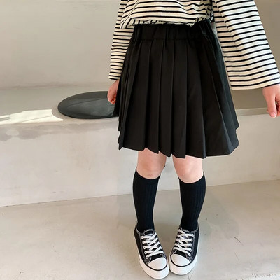 Preppy stiliaus kūdikių mergaičių madingi klostuoti sijonai Vaikams 2 spalvų sijonas