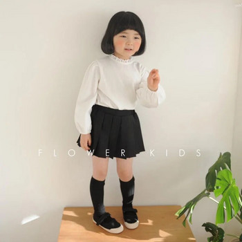 Καλοκαιρινή ανοιξιάτικη φούστα για κορίτσια Πλισέ Μικρό Skort για μωρό Παιδική Φούστα Παιδικά Ρούχα Μόδα Preppy Style Πλισέ Μαύρο 1-13Y