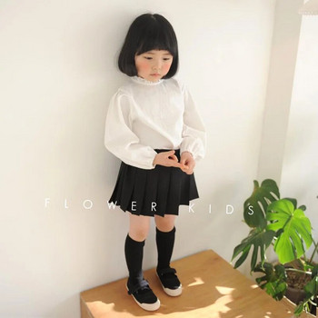 Καλοκαιρινή ανοιξιάτικη φούστα για κορίτσια Πλισέ Μικρό Skort για μωρό Παιδική Φούστα Παιδικά Ρούχα Μόδα Preppy Style Πλισέ Μαύρο 1-13Y