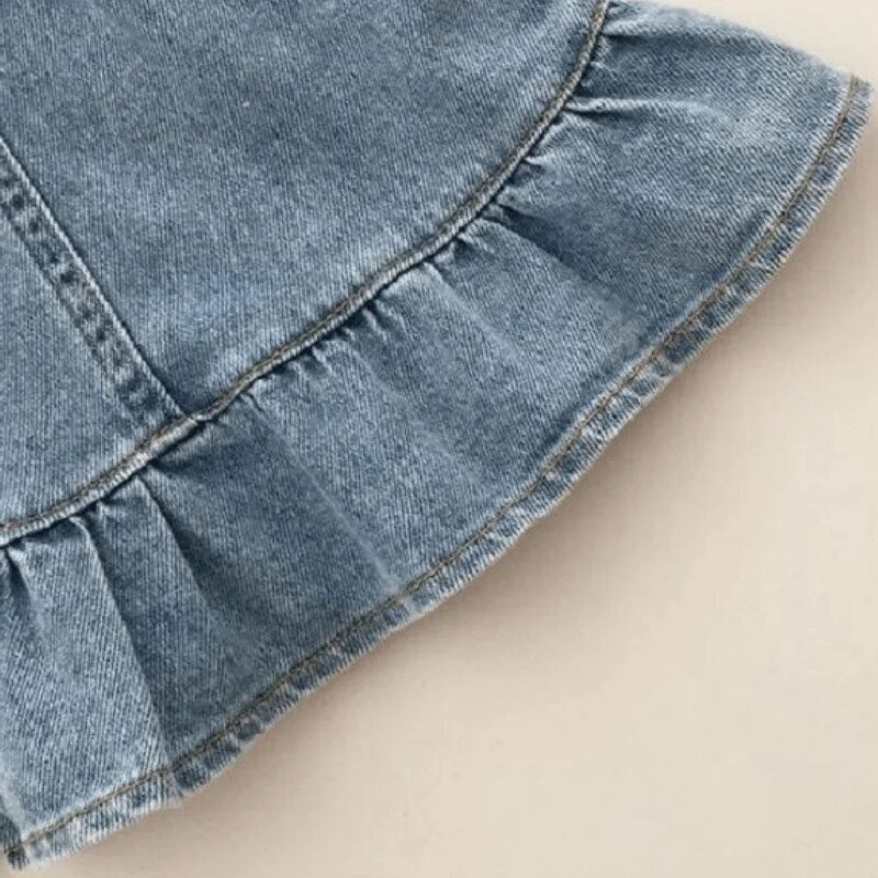 Μόδα μωρό κορίτσι Casual ψηλόμεση τζιν φούστα στενή βολάν Παιδική βαμβακερή φούστα τζιν καλοκαιρινά βρεφικά ρούχα 1-10 ετών