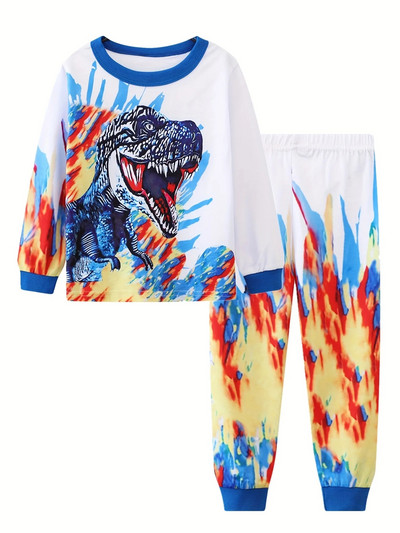 Väikelaste poiste joonisfilmi trükitud pidžaamakomplektid, 2 tükki nr 2341