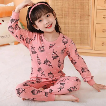Комплекти пижами за момчета Памучни пижами за момичета Есен Зима Детски дрехи с дълъг ръкав Спално облекло за деца 4 6 8 10 12 14 години