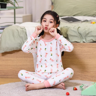 Berniukams pižamos rinkiniai Medvilniniai mergaičių pižamos kostiumai rudeniniai žieminiai ilgomis rankovėmis vaikiški rūbai miegui skirti vaikiški 4 6 8 10 12 14 m.