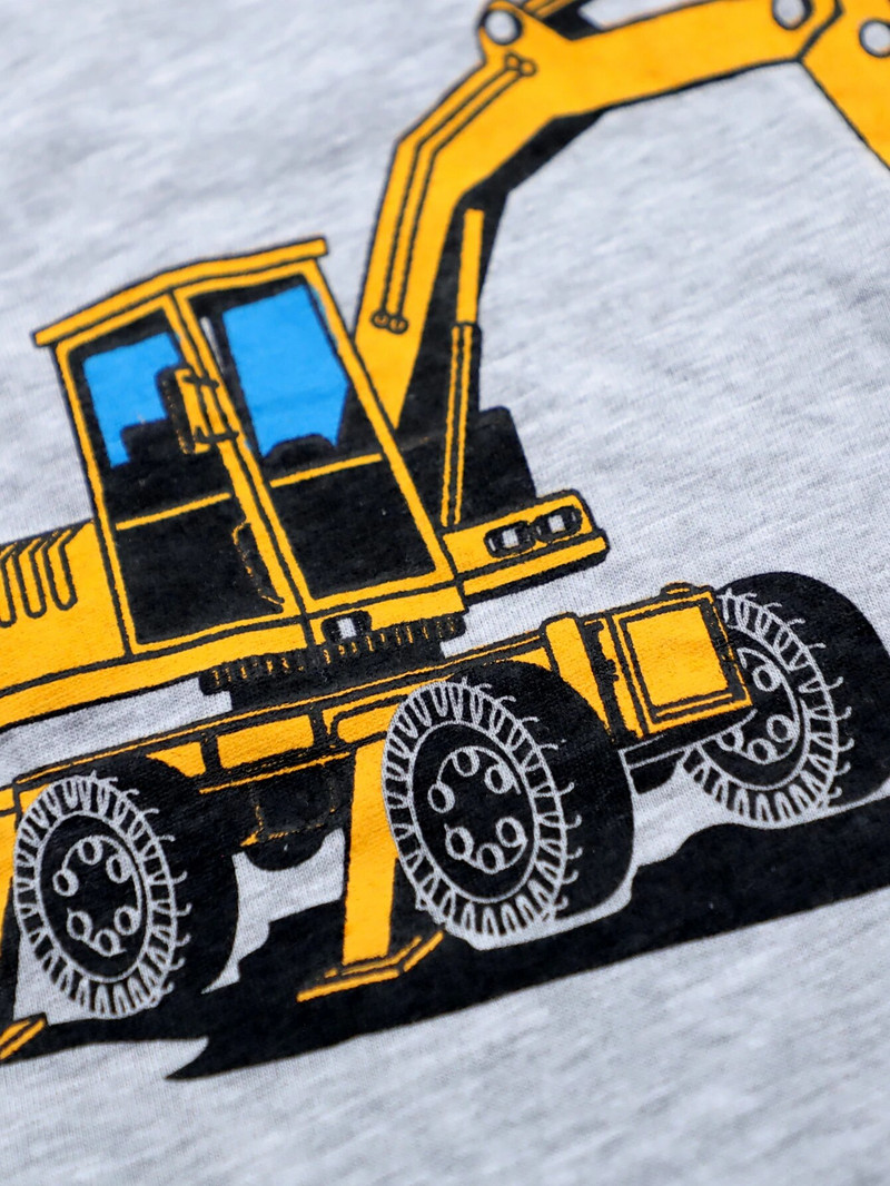 Novi dječji komplet kućne odjeće proljeće jesen Sivi komplet hlača dugih rukava Dječaci Djevojčice Pidžama bager Noćno rublje