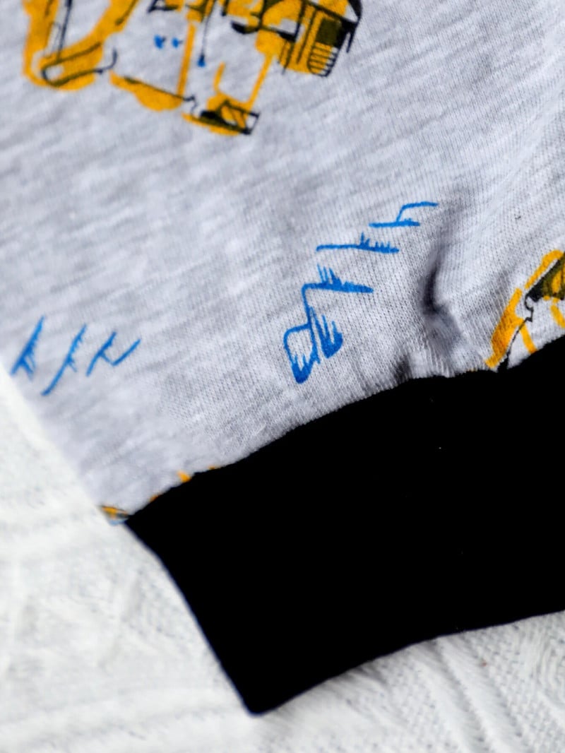 Novi dječji komplet kućne odjeće proljeće jesen Sivi komplet hlača dugih rukava Dječaci Djevojčice Pidžama bager Noćno rublje