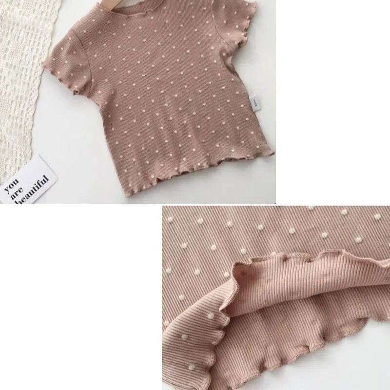 Επώνυμα νυχτικό πουά κοστούμι μωρό Ολόσωμο μπλουζάκι με στάμπα Άνοιξη Φθινόπωρο 2 τεμ.