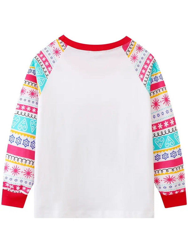 Vaikiška pižama Šeimos kalėdinė apranga su spaudiniu apvaliu kaklu ilgomis rankovėmis ir kelnių rinkinys Mergaitėms ir berniukams Vaikiški drabužiai