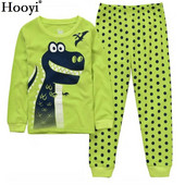 Dino Boys Sleepwear Suits 100% Cotton Μακριά Παιδικά Σετ Μοτοσικλέτες Μπλουζάκια Παντελόνια 2 τεμαχίων Σετ Παιδικές Πυτζάμες 2 3 4 5 6 7 Έτος