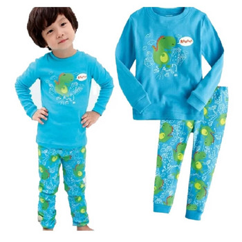 Dino Boys Sleepwear Suits 100% Cotton Μακριά Παιδικά Σετ Μοτοσικλέτες Μπλουζάκια Παντελόνια 2 τεμαχίων Σετ Παιδικές Πυτζάμες 2 3 4 5 6 7 Έτος