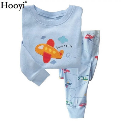 Dino Boys Sleepwear Suits 100% Cotton Μακριά Παιδικά Σετ Μοτοσικλέτες Μπλουζάκια Παντελόνια 2 τεμαχίων Σετ Παιδικές Πυτζάμες 2 3 4 5 6 7 Έτος