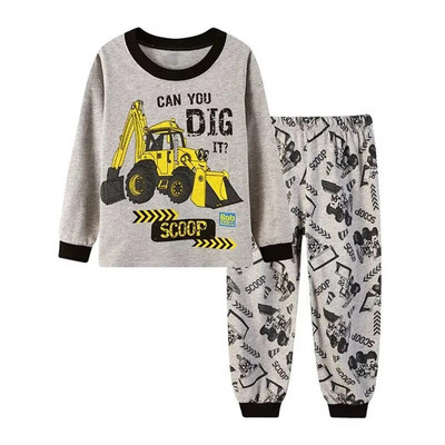 Dino Boys Sleepwear Suits 100% Cotton Μακριά Παιδικά Σετ Μοτοσικλέτες Μπλουζάκια Παντελόνια 2 τεμαχίων Σετ Παιδικές Πυτζάμες 2 3 4 5 6 7 Έτος