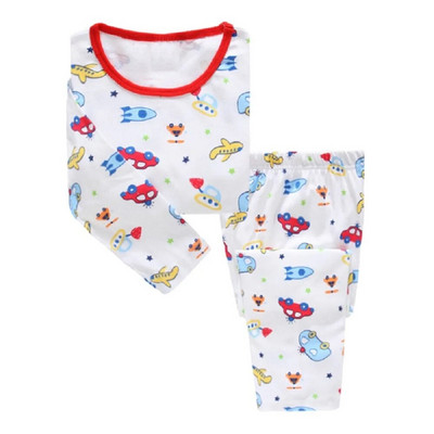 Dino Boys Sleepwear Suits 100% Cotton Μακριά Παιδικά Σετ Μοτοσικλέτες Μπλουζάκια Παντελόνια 2 τεμαχίων Σετ Παιδικές Πυτζάμες 2 3 4 5 6 7 Έτος