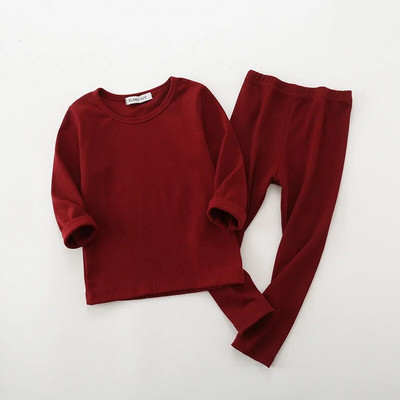 2023. aasta sügisene väikelaste laste soonikud kuduvad pidžaamad, täispuuvillane talvesalong poiss, tüdruk, vabaaja pidžaamad, laste soojad magamisriided