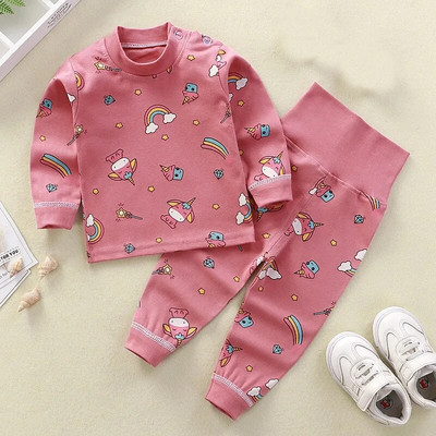 Seturi de pijamale de lenjerie de corp pentru copii, unisex, costum de pijama pentru bebelusi, pijama din bumbac, set de haine, toamna iarna, pijamale moale pentru fete