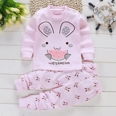 Seturi de pijamale de lenjerie de corp pentru copii, unisex, costum de pijama pentru bebelusi, pijama din bumbac, set de haine, toamna iarna, pijamale moale pentru fete